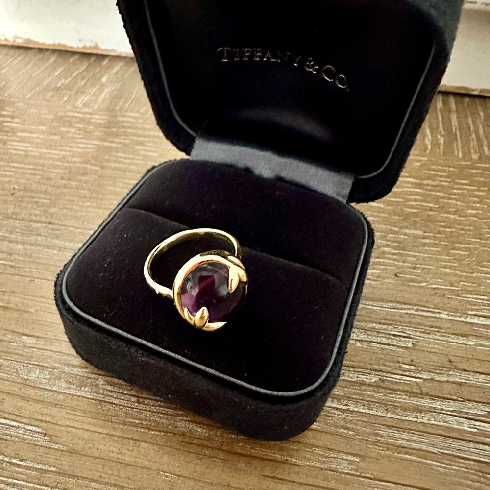 Tiffany& Co. Olive Leaf Amethyst Paloma Picasso 750 Yellow Gold